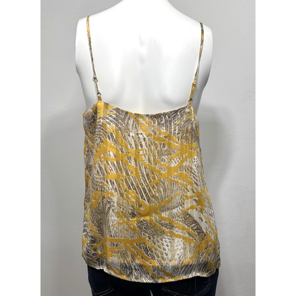 Roan Ryan Silky Lined Spaghetti Tank Top Artsy Geometric Statement Y2K Small - Picture 2 of 6